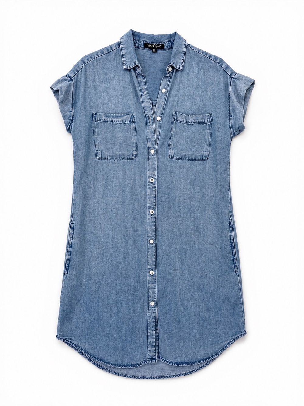 Velvet Heart Chambray Denim Shirt Dress XS Button Front